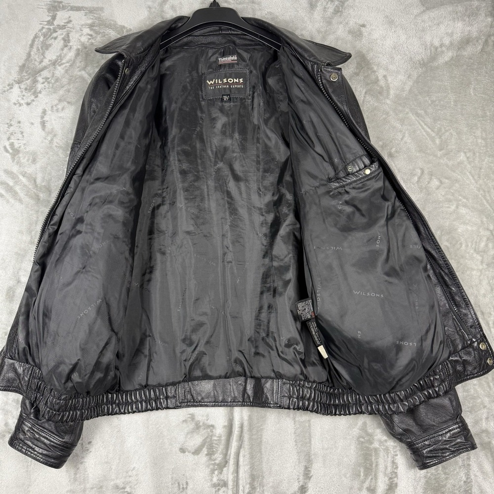 Wilsons Leather Experts Men's XLT Thinsulate 3M Heavy Zip Jacket Black‎ VTG - Picture 10 of 15